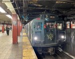 NYCTA Holiday Train, bound for 2nd Ave Station, stopped at 42nd St-Bryant Park Station